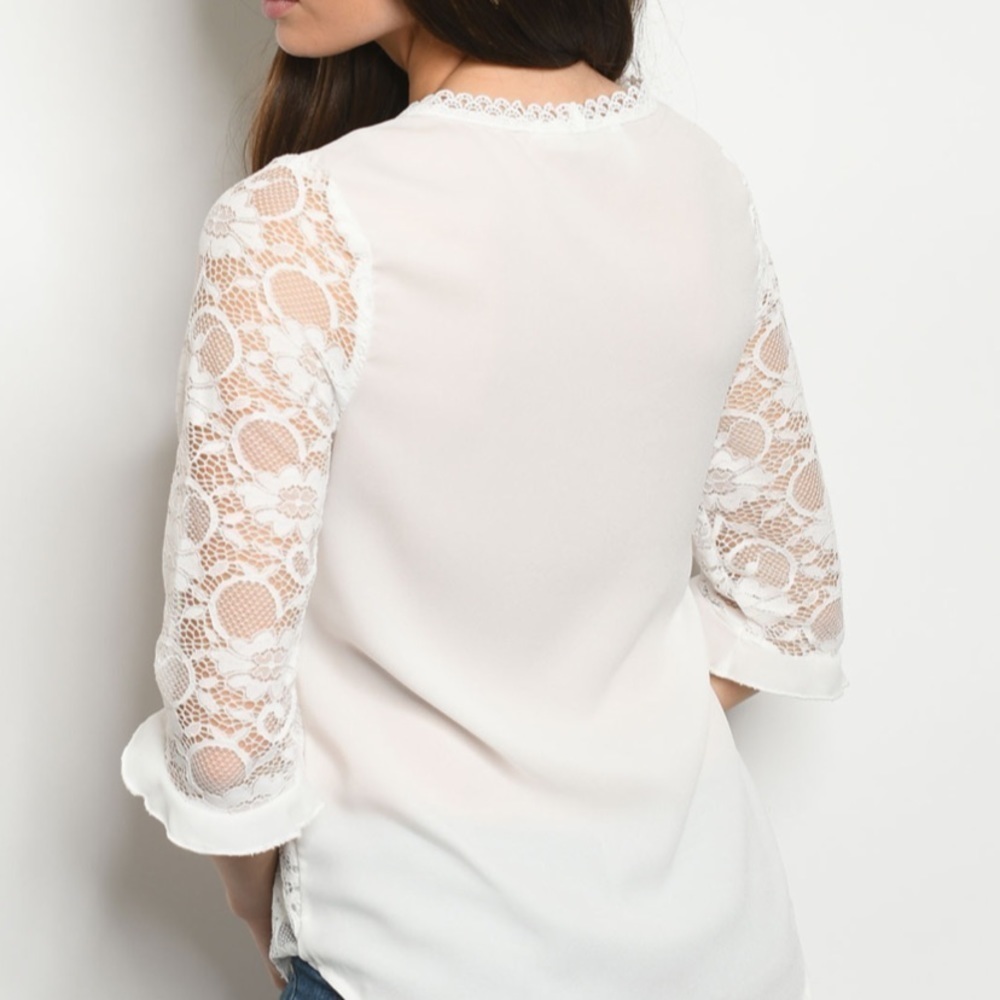 New WHITE LACE TOP - Picture 2 of 2